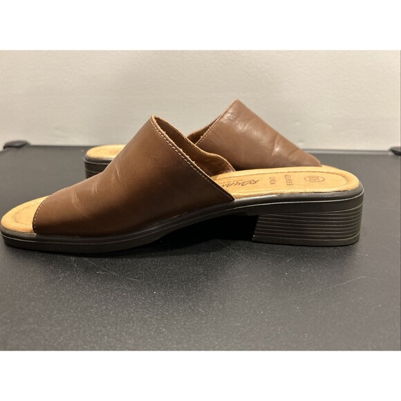 Romano Brazil Genuine Leather Size 8.5 Brown Lynda Sandals Slides Slip On - Picture 8 of 12
